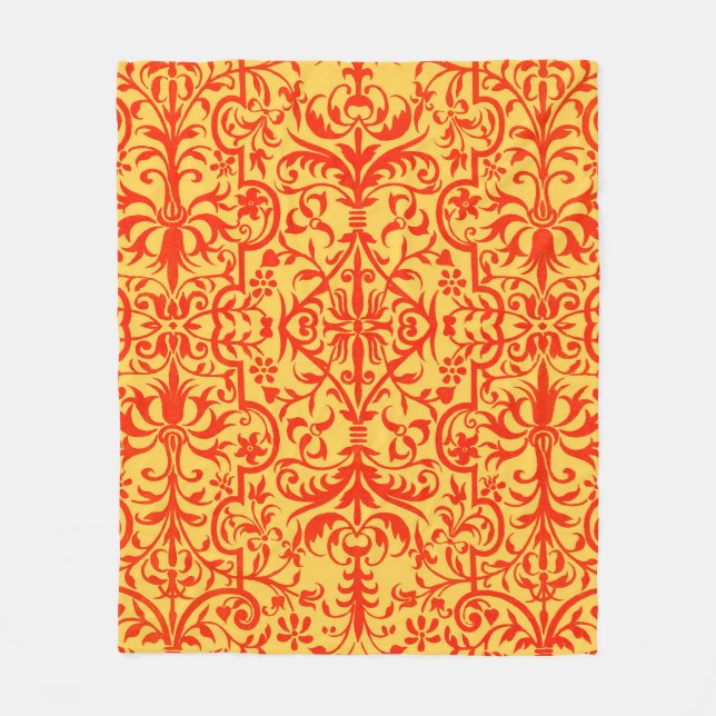 Couverture Polaire Motif victorien orange (Devant)