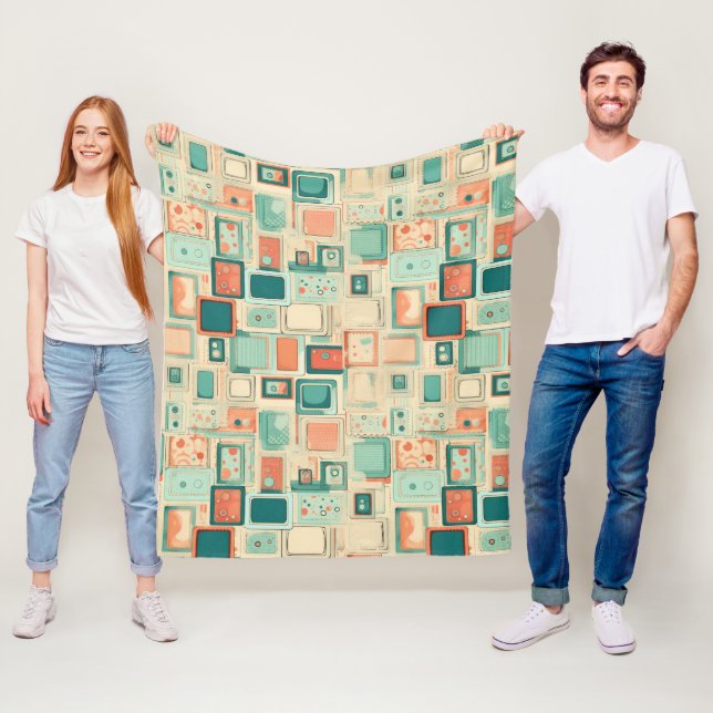 Couverture Polaire Motif vintage (En situation)