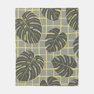 Couverture Polaire Motif vintage abstrait transparent avec gris foncé