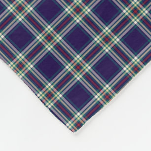 Couverture Polaire Motif vintage bleu-foncé de plaid