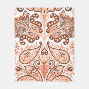 Couverture Polaire motif vintage coloré en style cachemire