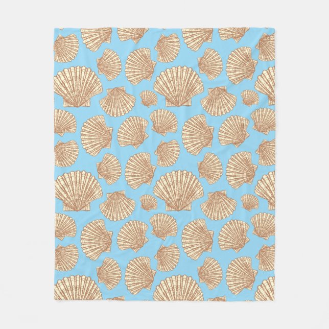 Couverture Polaire Motif vintage de coquillage de style (Devant)
