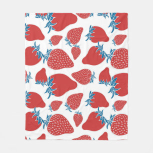 Couverture Polaire Motif Vintage de fraise à main