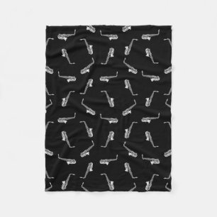 Couverture Polaire Motif vintage de musique de saxophones de