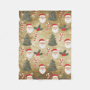 Couverture Polaire Motif vintage du Père Noël