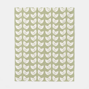 Couverture Polaire Motif Vintage Green Retro Y2K Leaf