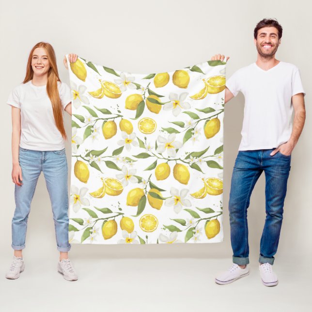 Couverture Polaire Motif vintage Lemon Tree (En situation)