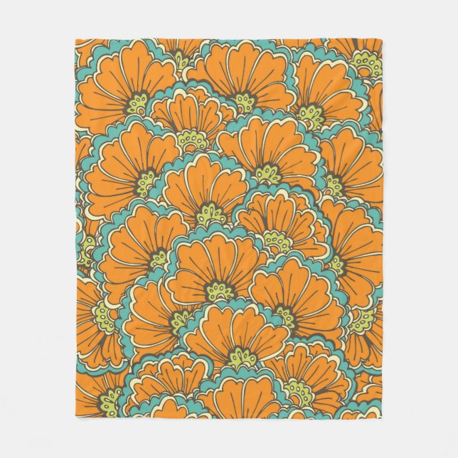 Couverture Polaire motif vintage sans soudure (Devant)