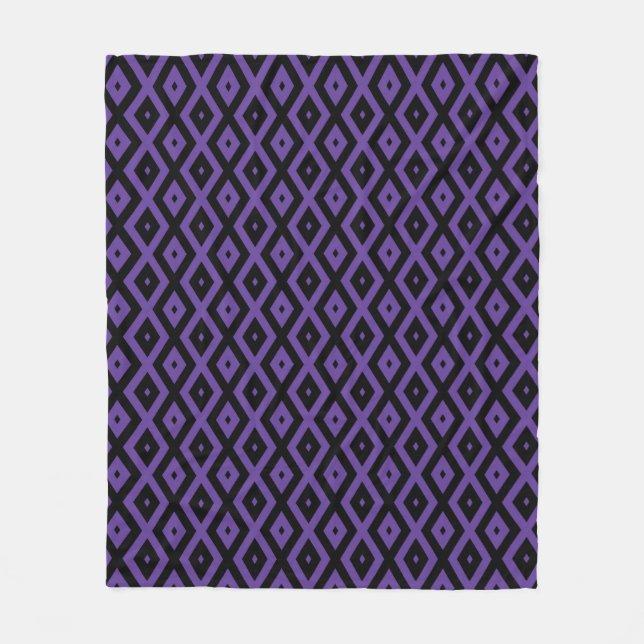 Couverture Polaire Motif violet et diamant noir (Devant)
