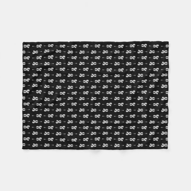 Couverture Polaire Motif violon - noir et blanc (Devant (Horizontal))