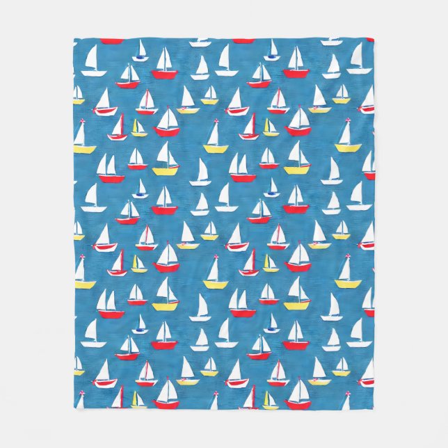 Couverture Polaire Motif voilier (Devant)