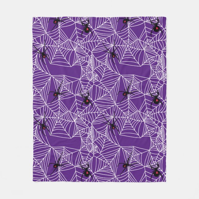 Couverture Polaire Motif Web Black Widow Spider d'Halloween effrayant (Devant)
