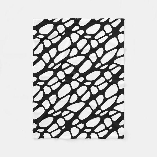 Couverture Polaire Motif Web gothique noir et blanc (Devant)