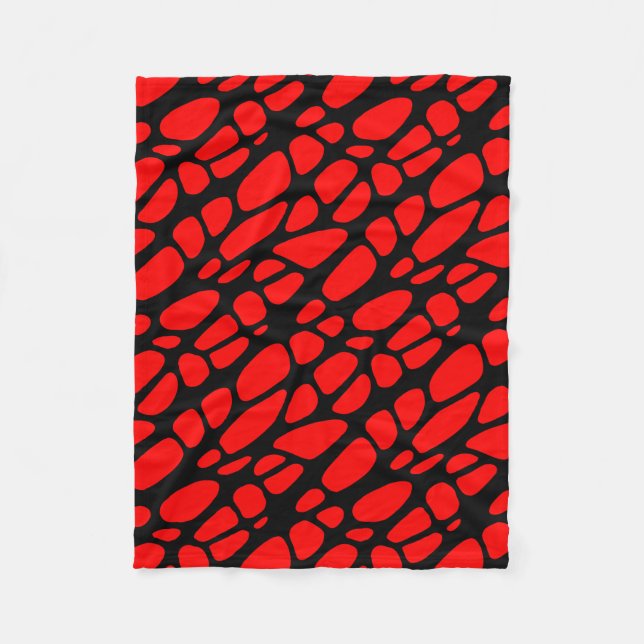 Couverture Polaire Motif Web gothique rouge et noir (Devant)