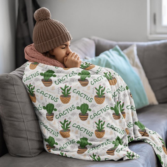 Couverture Polaire Motif Wild Cactus (Créateur téléchargé)