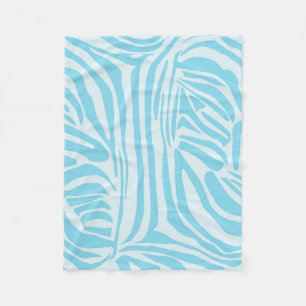 Couverture Polaire Motif Zèbre Bleu
