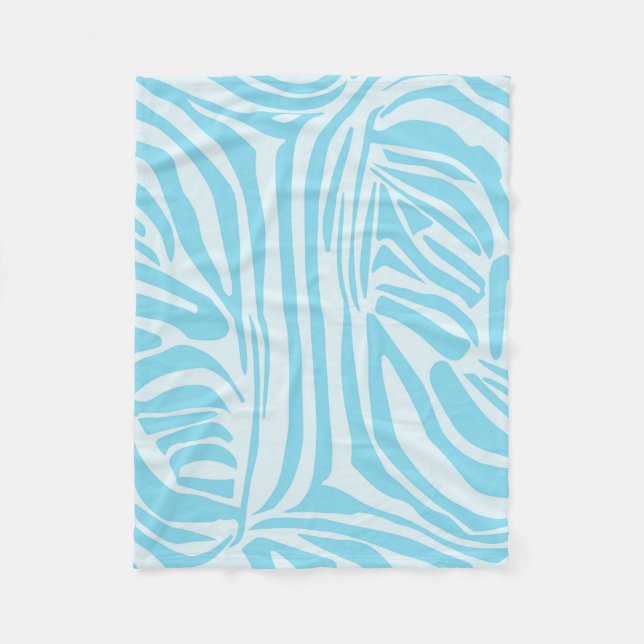 Couverture Polaire Motif Zèbre Bleu (Devant)