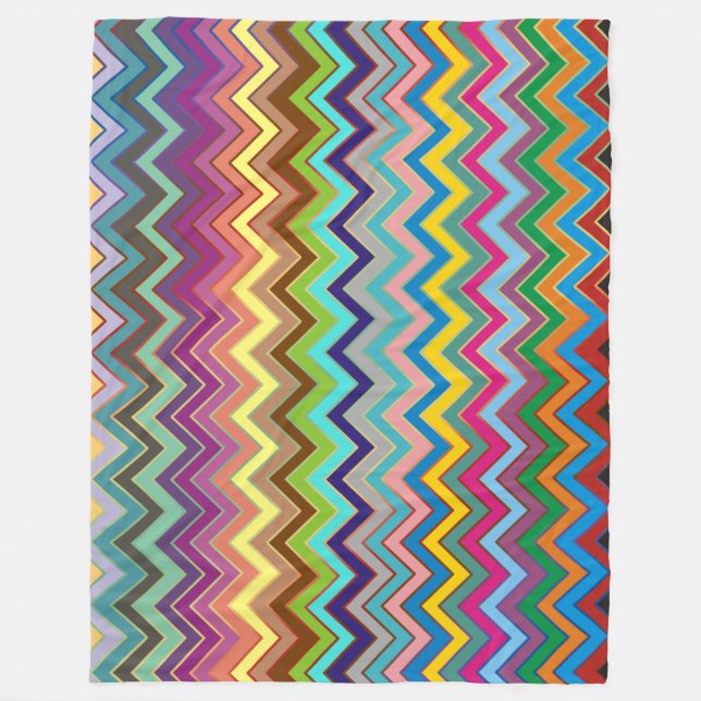 Couverture Polaire Motif ZIGZAG - couleur + vos idées (Devant)