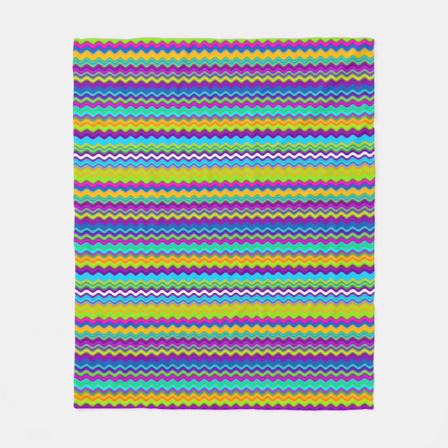Couverture Polaire Motif Zigzag multicolore (Devant)