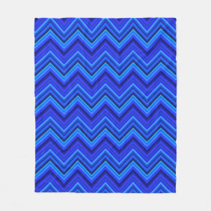 Couverture Polaire Motif zigzag rayures bleues