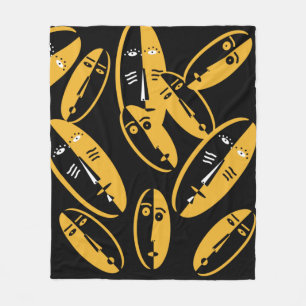 Couverture Polaire motifs abstraits du visage moderne