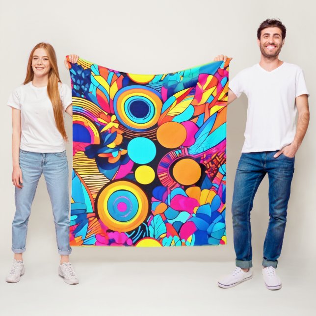 Couverture Polaire Motifs Abstraits géométriques dynamiques (En situation)