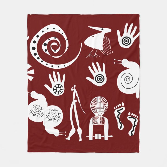 Couverture Polaire Motifs africains art tribal abstrait (Devant)