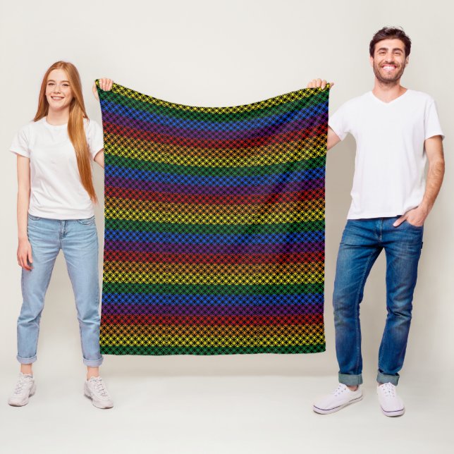 Couverture Polaire Motifs de fierté | Cercles d'interverrouillage (En situation)