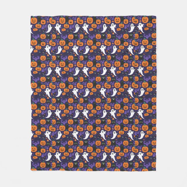 Couverture Polaire Motifs éffrayants d'Halloween : un design unique e (Devant)