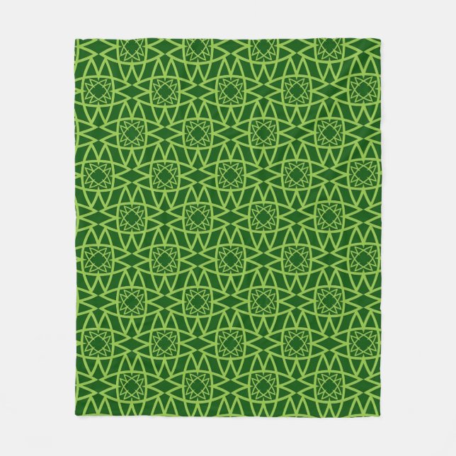 Couverture Polaire  Motifs géométriques verts élégants (Devant)