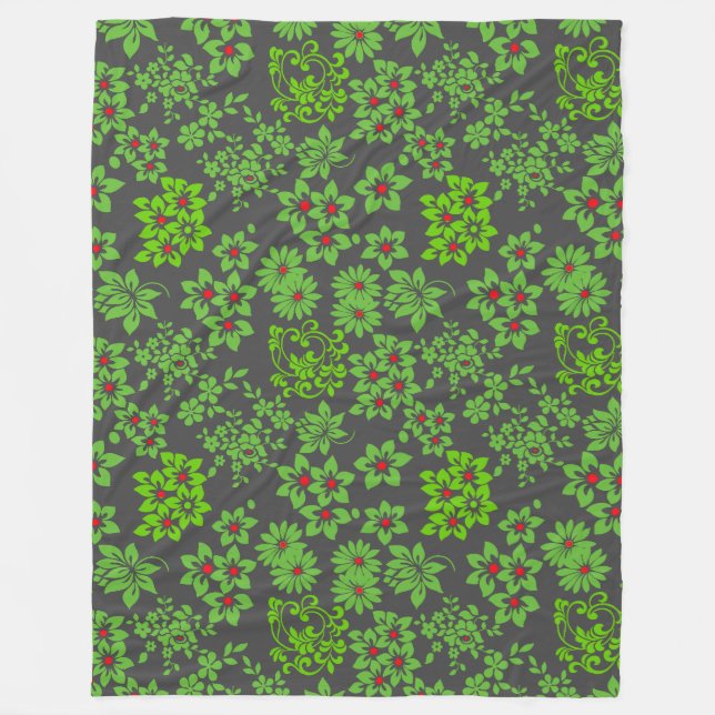 Couverture Polaire motifs plante (6).DGrey BG vert (Devant)