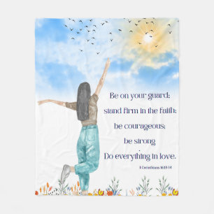 Couverture Polaire Motivation Bible Verse Fleece Blanche