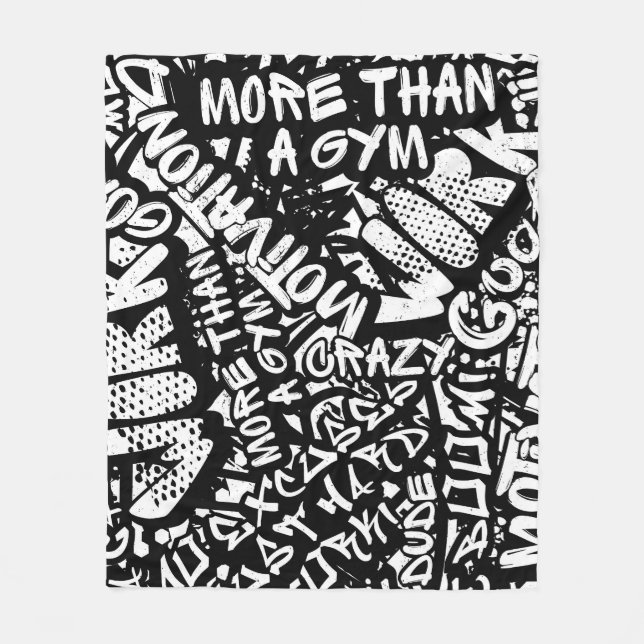 Couverture Polaire Motivation sportive : Graffiti Abstrait. (Devant)