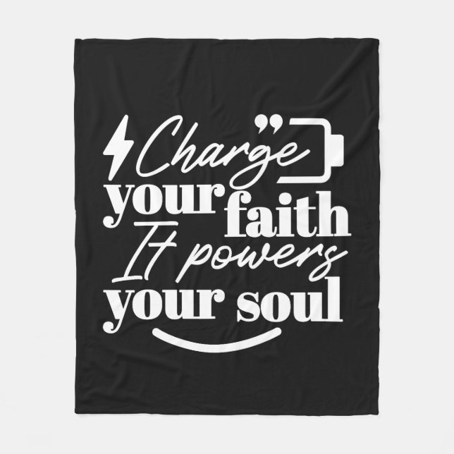 Couverture Polaire Motivational Christian Quote – Charge Your Faith (Devant)