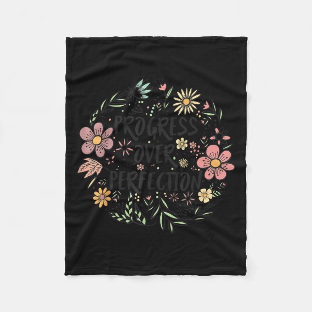 Couverture Polaire Motivational Progress Over Perfection Back To Scho (Devant)