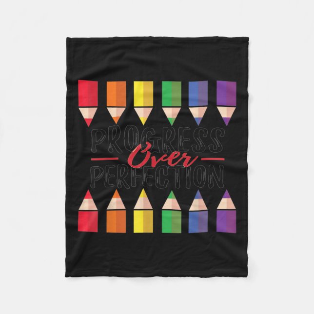 Couverture Polaire Motivational Progress Over Perfection Back To Scho (Devant)