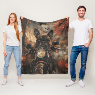 Couverture Polaire Moto à cheval Boxer Halloween effrayant