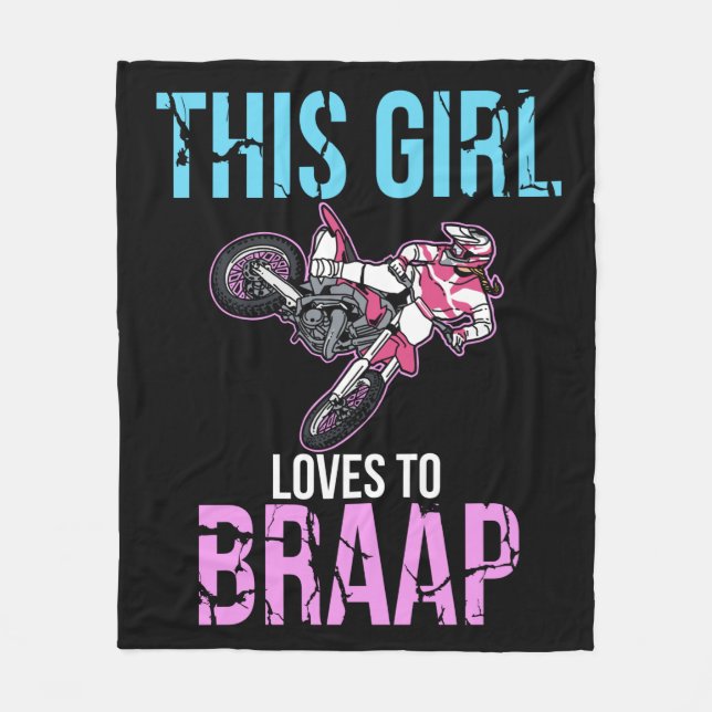 Couverture Polaire Moto Girls Dirt Bike Femmes Motocross Braap (Devant)