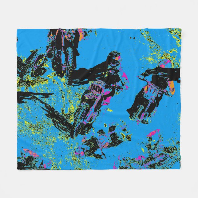Couverture Polaire Moto-xing - Pilotes de Motocross  (Devant (Horizontal))
