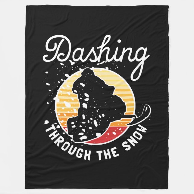 Couverture Polaire Motoneige - Dashing À Travers La Neige (Devant)