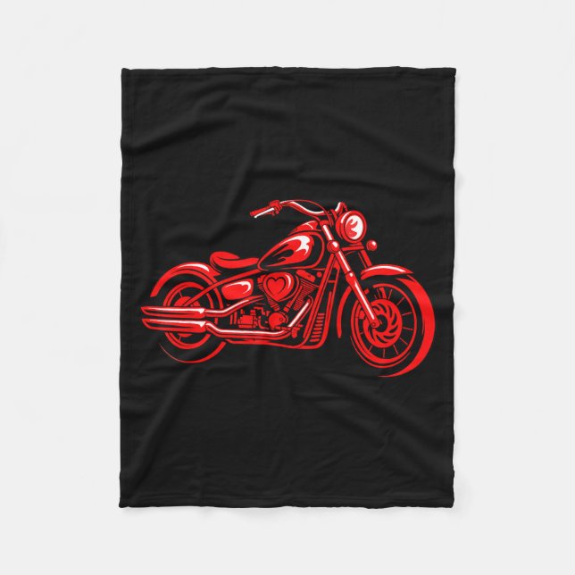 Couverture Polaire Motorcycle Heart Biker Valentines Day Rider Couple (Devant)