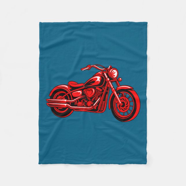Couverture Polaire Motorcycle Heart Biker Valentines Day Rider Couple (Devant)