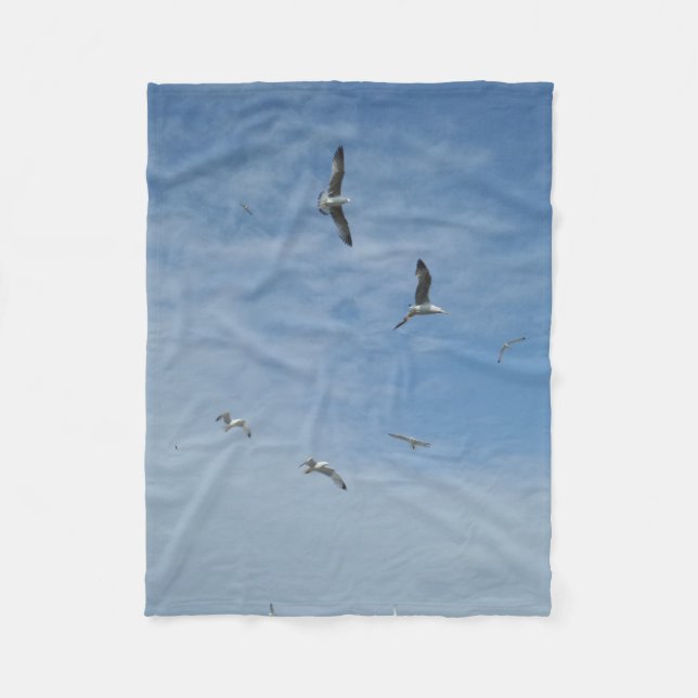 Couverture Polaire Mouettes volantes Blanche polaire (Devant)
