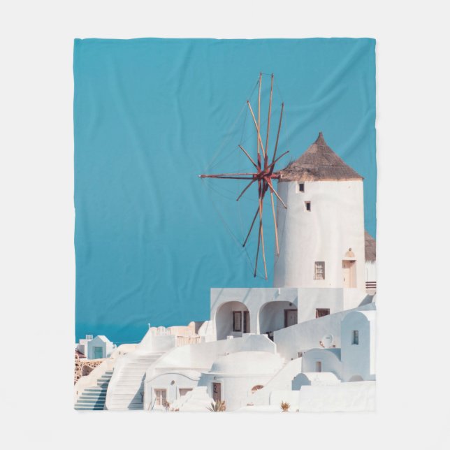 Couverture Polaire moulin Brown et blanc (Devant)