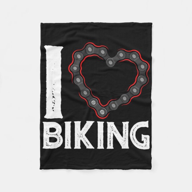 Couverture Polaire Mountain Bike Cycling Bicycle I Love Biking  (Devant)