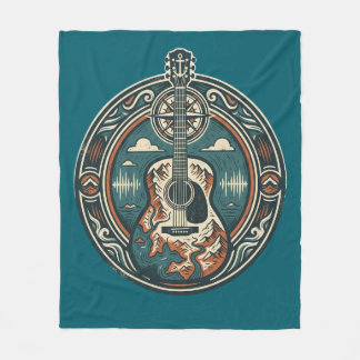 Couverture Polaire Mountain Melody Acoustic Guitar Crest Fleece Blank