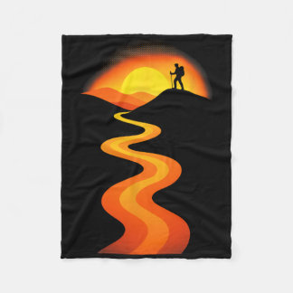 Couverture Polaire Mountain Path Sunset - Rock Climbing Adventure The