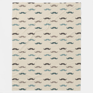 Couverture Polaire Moustaches Brown bleues