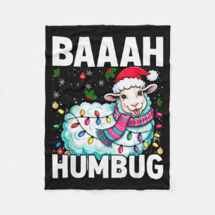 Couverture Polaire Mouton Bah Humbug Lumières Xmas Drôle Anti Noël