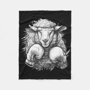 Couverture Polaire Mouton de boxe avec gants de boxe Kickboxing Drôle
